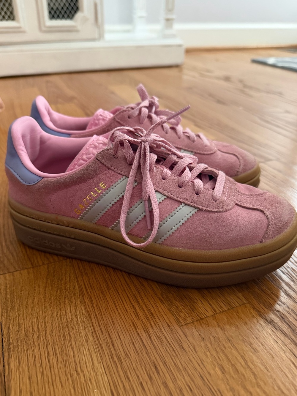 adidas Pink Suede Platform Gazelle Sneakers